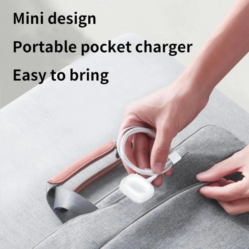 White Wireless Charger For Apple Watch With USB-C Cable
